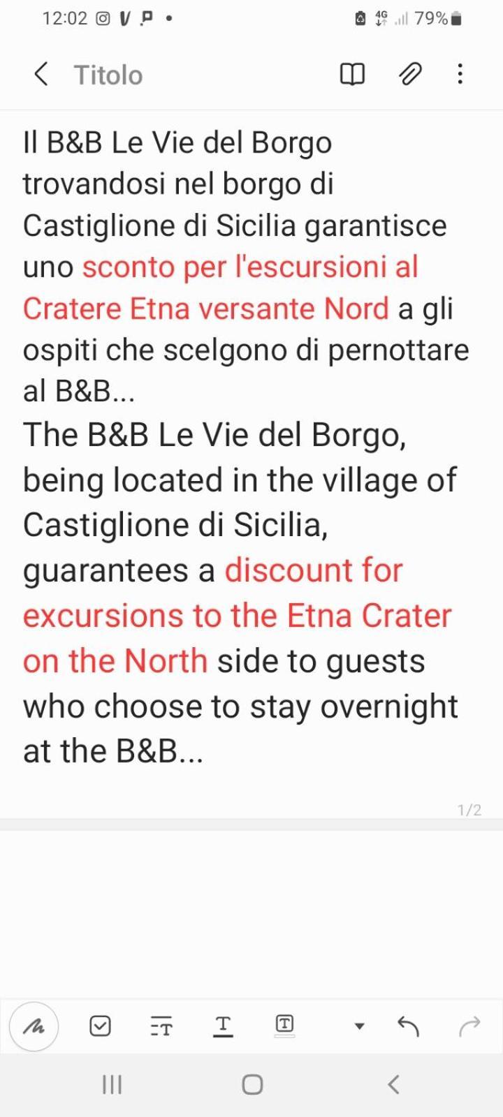 B&B Le Vie del Borgo Castiglione De Sicilia Exterior foto